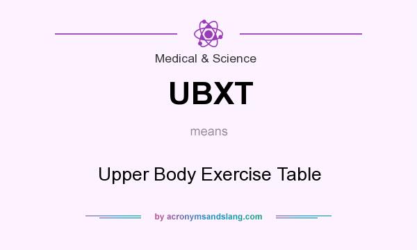 What does UBXT mean? It stands for Upper Body Exercise Table