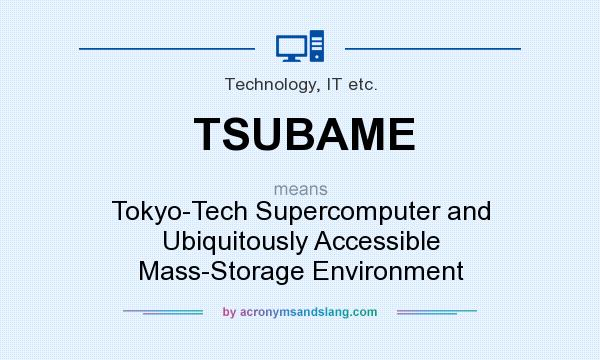 What does TSUBAME mean? It stands for Tokyo-Tech Supercomputer and Ubiquitously Accessible Mass-Storage Environment