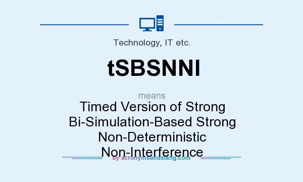What does tSBSNNI mean? It stands for Timed Version of Strong Bi-Simulation-Based Strong Non-Deterministic Non-Interference