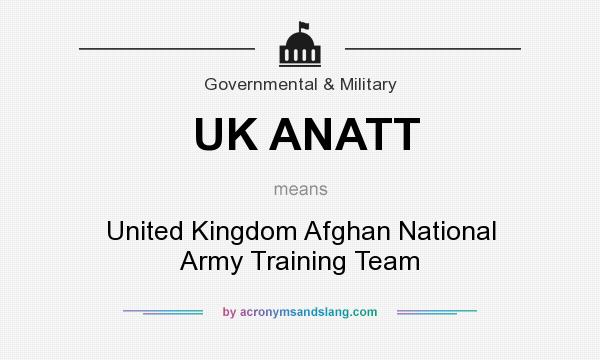 What does UK ANATT mean? It stands for United Kingdom Afghan National Army Training Team