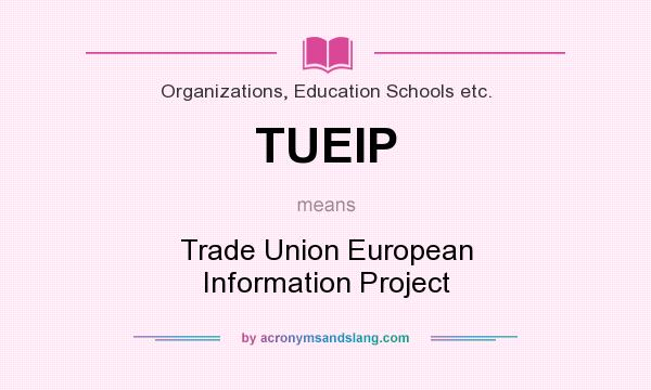 What does TUEIP mean? It stands for Trade Union European Information Project