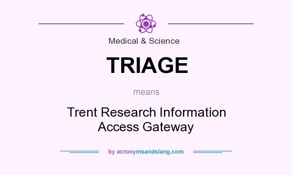 What does TRIAGE mean? It stands for Trent Research Information Access Gateway