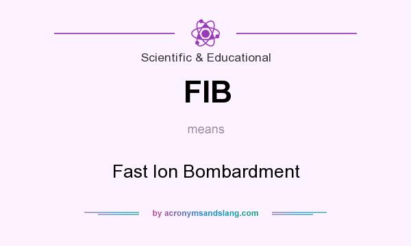 What does FIB mean? It stands for Fast Ion Bombardment