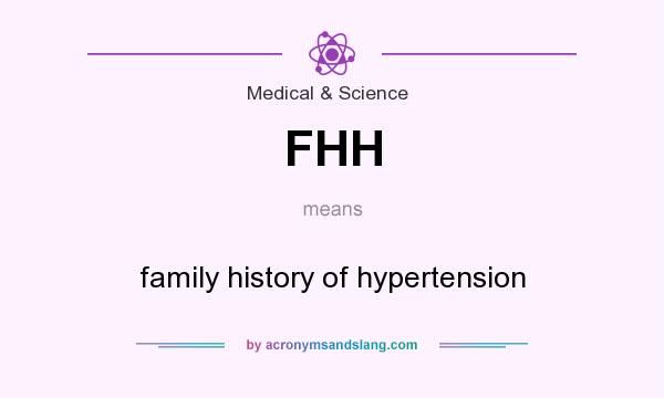 What does FHH mean? It stands for family history of hypertension