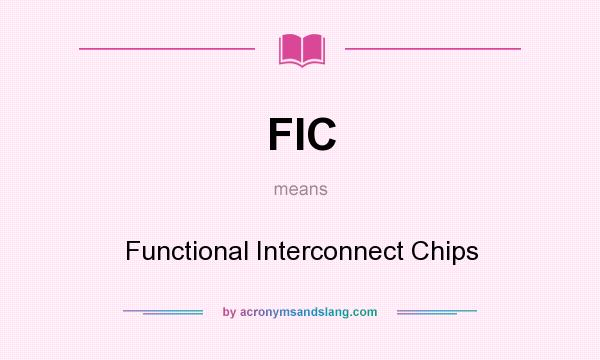 What does FIC mean? It stands for Functional Interconnect Chips