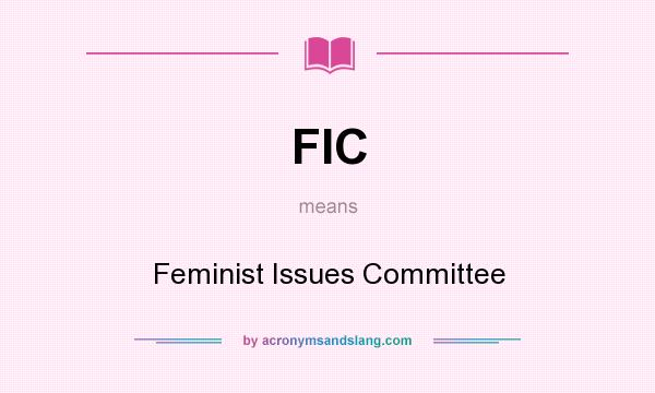 What does FIC mean? It stands for Feminist Issues Committee