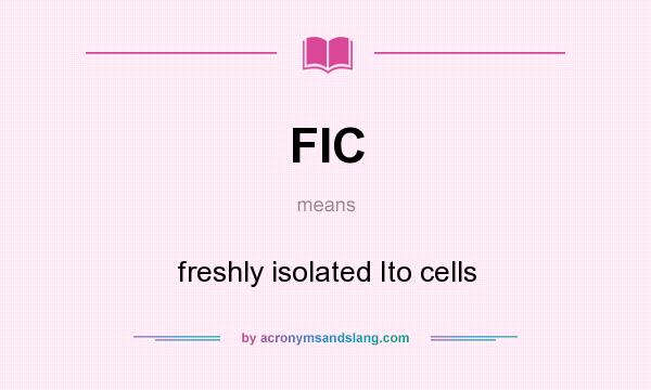 What does FIC mean? It stands for freshly isolated Ito cells
