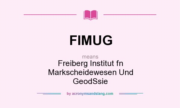 What does FIMUG mean? It stands for Freiberg Institut fn Markscheidewesen Und GeodSsie