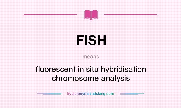 What does FISH mean? It stands for fluorescent in situ hybridisation chromosome analysis