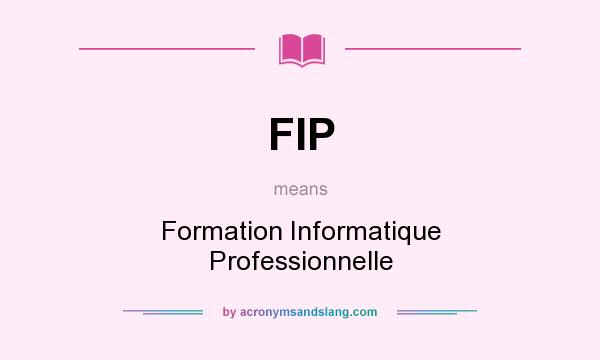What does FIP mean? It stands for Formation Informatique Professionnelle