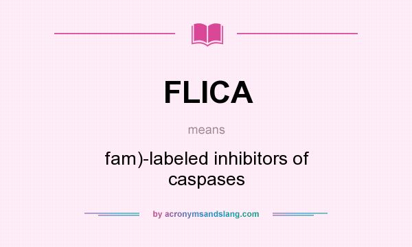 What does FLICA mean? It stands for fam)-labeled inhibitors of caspases