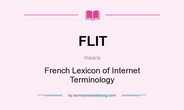 What does FLIT mean? It stands for French Lexicon of Internet Terminology