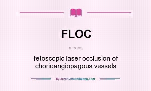 What does FLOC mean? It stands for fetoscopic laser occlusion of chorioangiopagous vessels