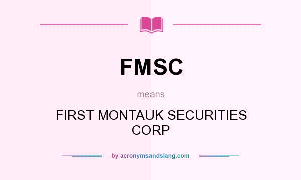 What does FMSC mean? It stands for FIRST MONTAUK SECURITIES CORP