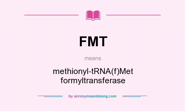 What does FMT mean? It stands for methionyl-tRNA(f)Met formyltransferase