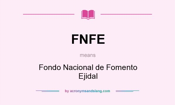 What does FNFE mean? It stands for Fondo Nacional de Fomento Ejidal