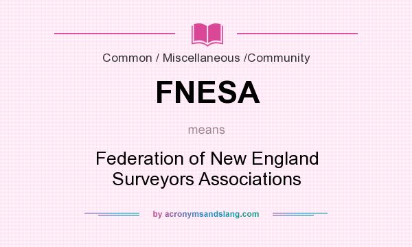 What does FNESA mean? It stands for Federation of New England Surveyors Associations