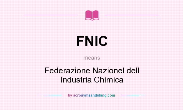 What does FNIC mean? It stands for Federazione Nazionel dell Industria Chimica