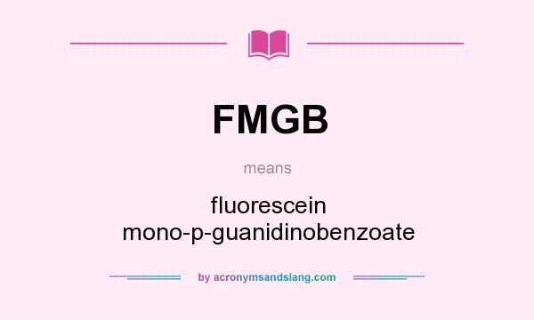 What does FMGB mean? It stands for fluorescein mono-p-guanidinobenzoate
