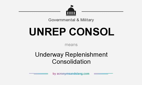What does UNREP CONSOL mean? It stands for Underway Replenishment Consolidation