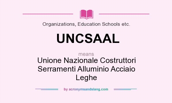 What does UNCSAAL mean? It stands for Unione Nazionale Costruttori Serramenti Alluminio Acciaio Leghe