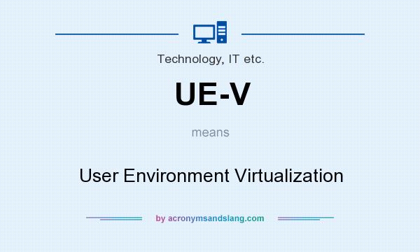 What does UE-V mean? It stands for User Environment Virtualization