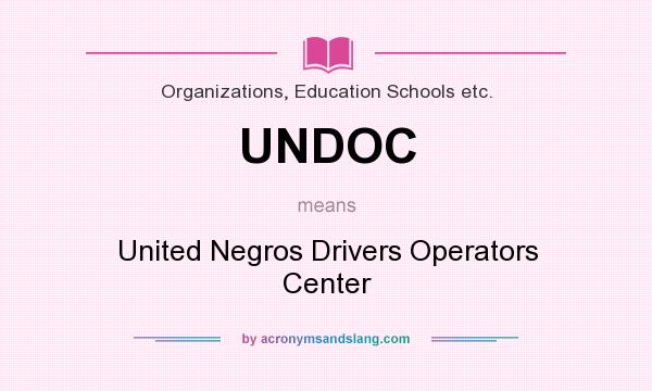 What does UNDOC mean? It stands for United Negros Drivers Operators Center