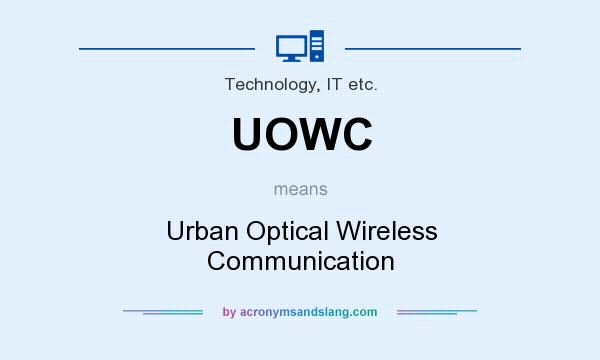 What does UOWC mean? It stands for Urban Optical Wireless Communication