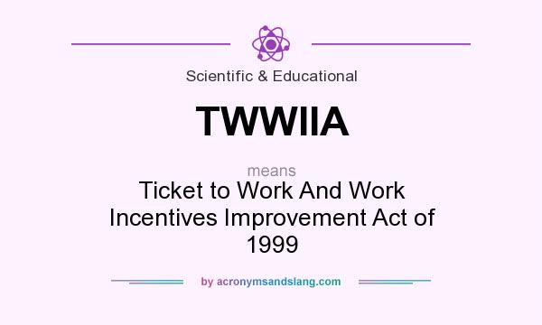 What does TWWIIA mean? It stands for Ticket to Work And Work Incentives Improvement Act of 1999