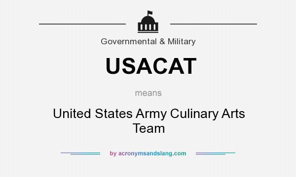 What does USACAT mean? It stands for United States Army Culinary Arts Team