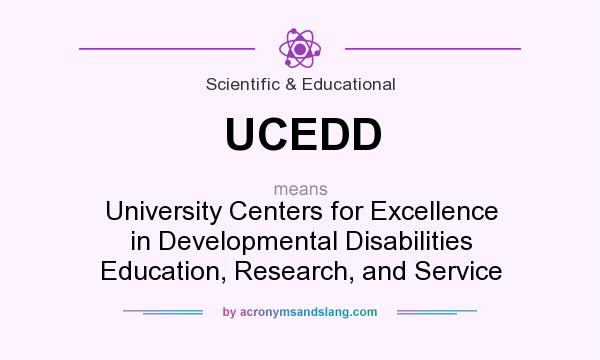 What does UCEDD mean? It stands for University Centers for Excellence in Developmental Disabilities Education, Research, and Service