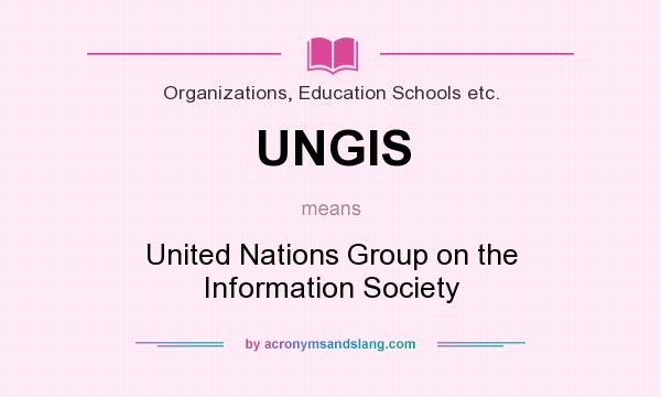 What does UNGIS mean? It stands for United Nations Group on the Information Society