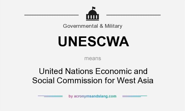What does UNESCWA mean? It stands for United Nations Economic and Social Commission for West Asia