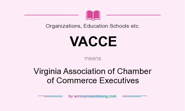What does VACCE mean? It stands for Virginia Association of Chamber of Commerce Executives