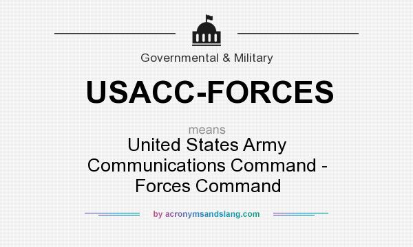 What does USACC-FORCES mean? It stands for United States Army Communications Command - Forces Command