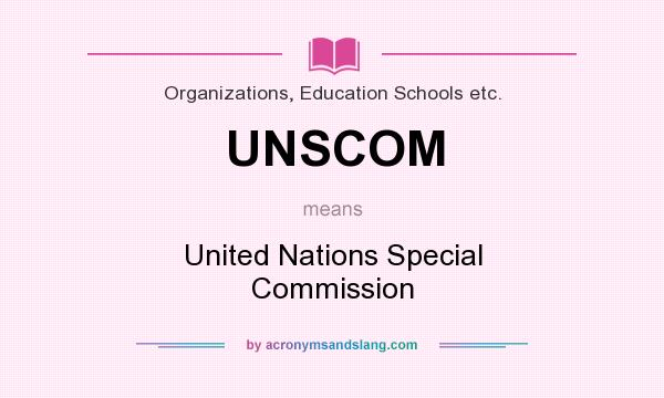 What does UNSCOM mean? It stands for United Nations Special Commission
