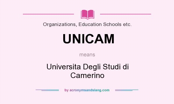 What does UNICAM mean? It stands for Universita Degli Studi di Camerino