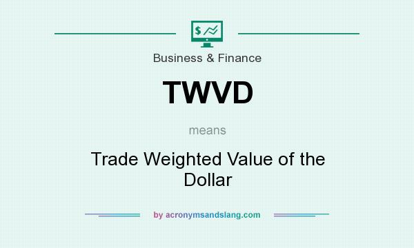 What does TWVD mean? It stands for Trade Weighted Value of the Dollar