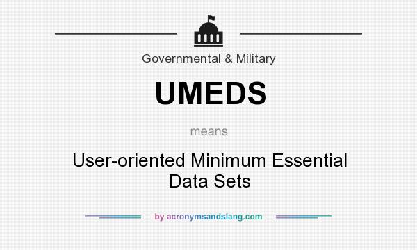 What does UMEDS mean? It stands for User-oriented Minimum Essential Data Sets