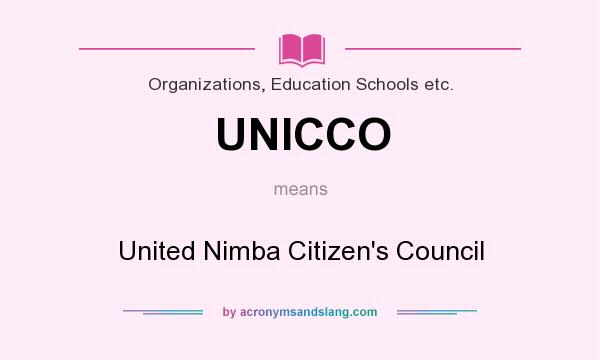 What does UNICCO mean? It stands for United Nimba Citizen`s Council