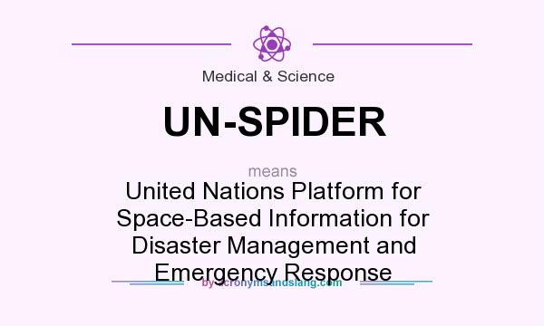What does UN-SPIDER mean? It stands for United Nations Platform for Space-Based Information for Disaster Management and Emergency Response