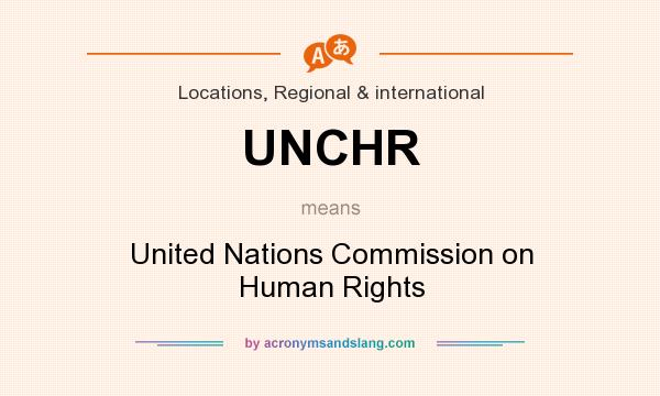 What does UNCHR mean? It stands for United Nations Commission on Human Rights