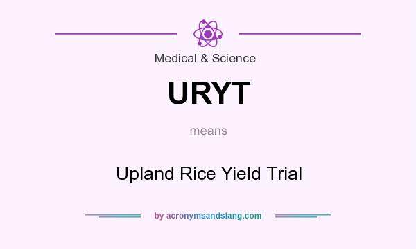 What does URYT mean? It stands for Upland Rice Yield Trial