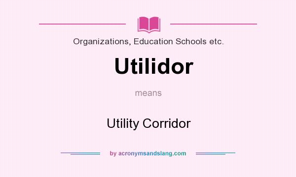 What does Utilidor mean? It stands for Utility Corridor