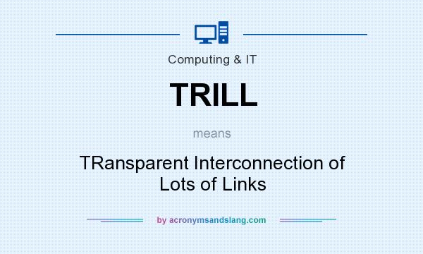 What does TRILL mean? It stands for TRansparent Interconnection of Lots of Links