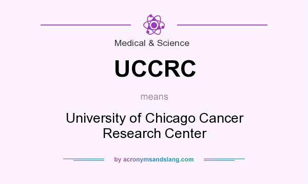 What does UCCRC mean? It stands for University of Chicago Cancer Research Center