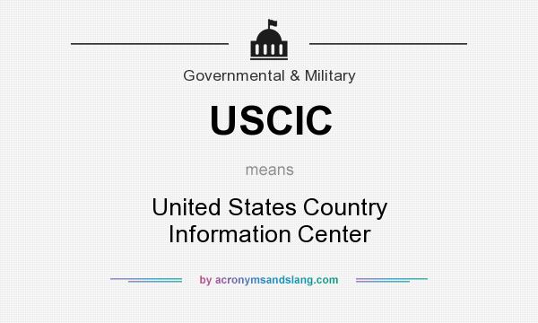 What does USCIC mean? It stands for United States Country Information Center