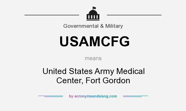 What does USAMCFG mean? It stands for United States Army Medical Center, Fort Gordon