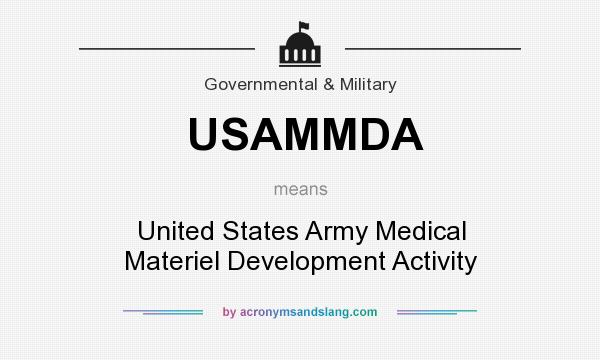 What does USAMMDA mean? It stands for United States Army Medical Materiel Development Activity