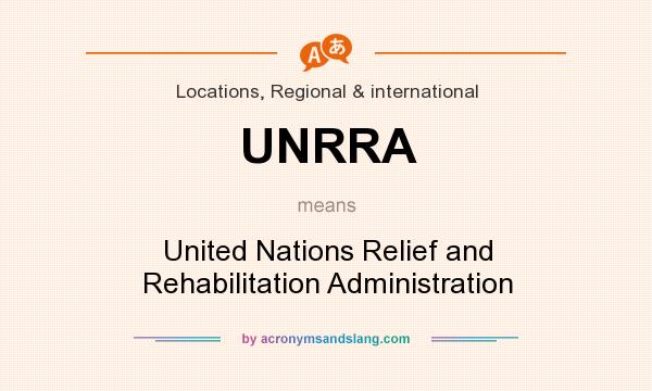 What does UNRRA mean? It stands for United Nations Relief and Rehabilitation Administration